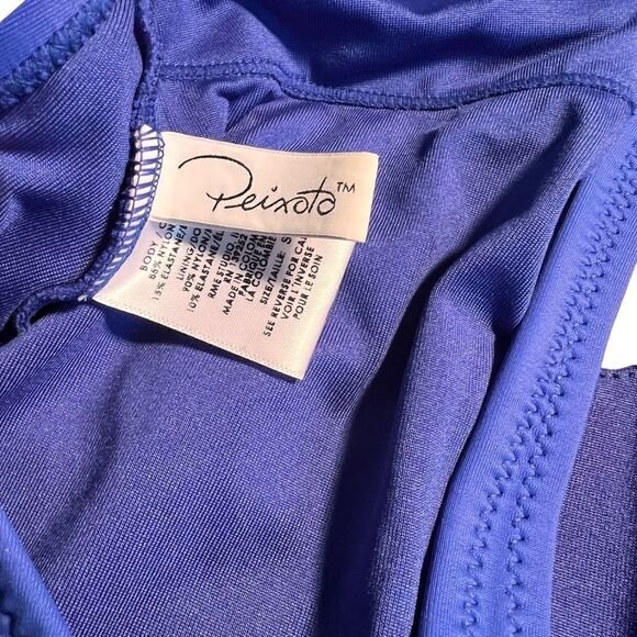 Peixoto Flamingo One Piece blue V neck halter back swimsuit S - Picture 9 of 9